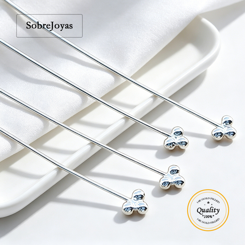 Jewelry Making Silver - 3 Ball Headpin 925 Sterling Zilver