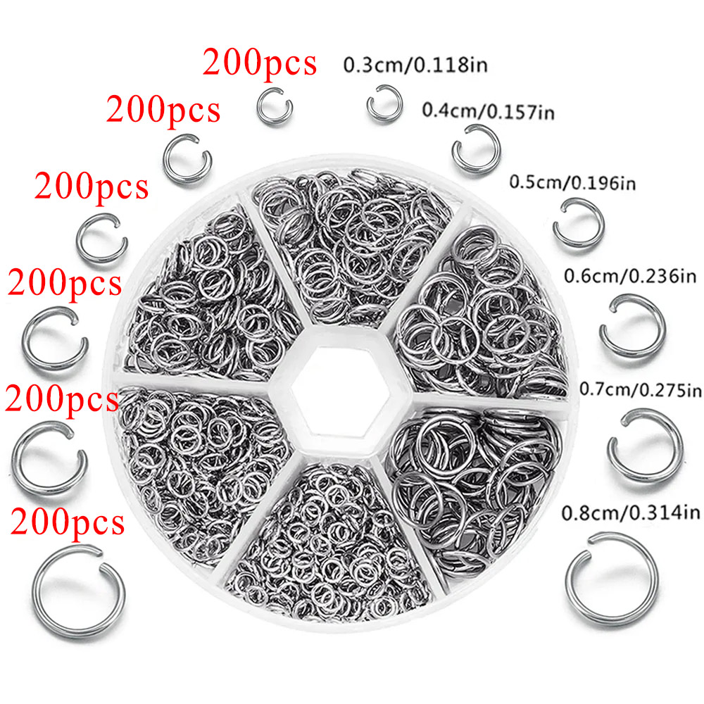 Jewelry Making Looper Tool - 1200 stuks roestvrijstalen ringetjes en splitringen
