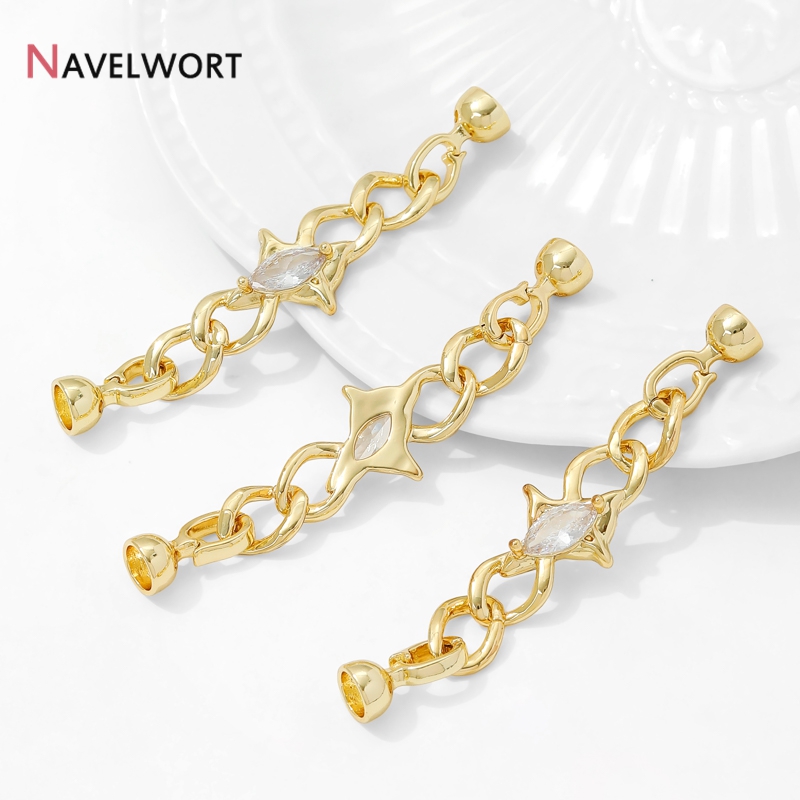 Jewelry Making Chain - 14K Verguld Messing Zirkoon Connector Sluiting