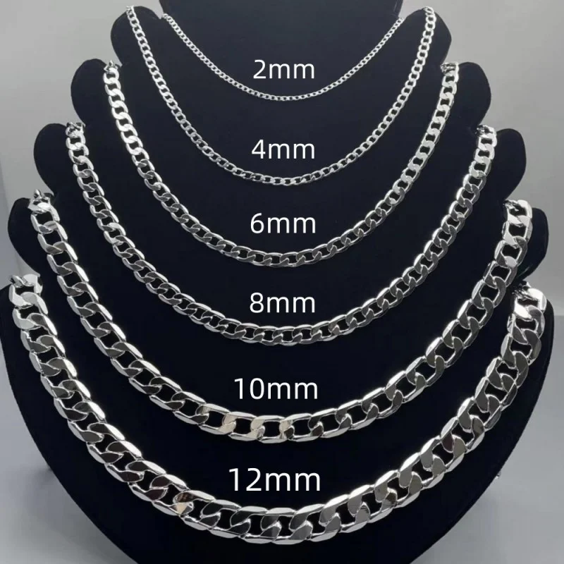 Lobster Clasp Silver - Heren 925 sterling zilveren ketting 2/4/6/8/10/12MM