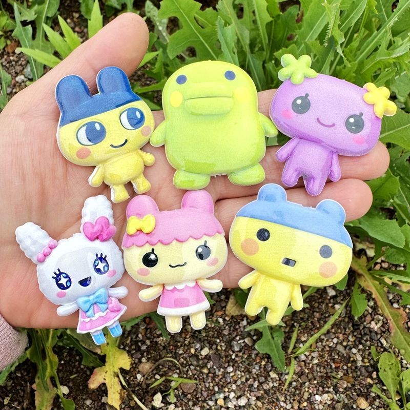 Jewelry Making Materials - 45mm Cartoon Tamagotchi dubbelzijdig bedrukte holle