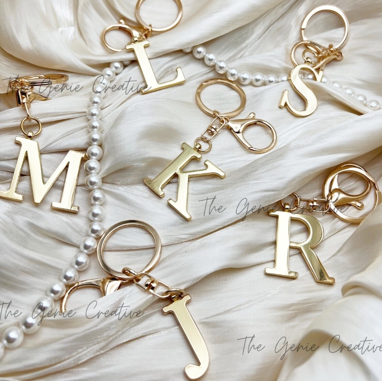 Lobster Clasp Silver - RVS 3D initialen sleutelhanger 4 kleuren