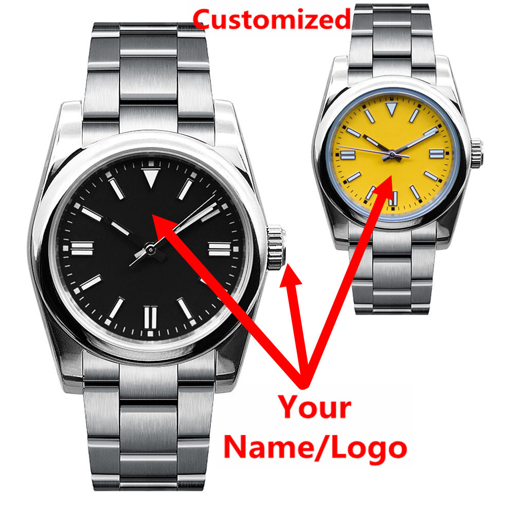 Making Custom Jewelry - Aangepast logo herenhorloge saffier luxe NH35/miyota