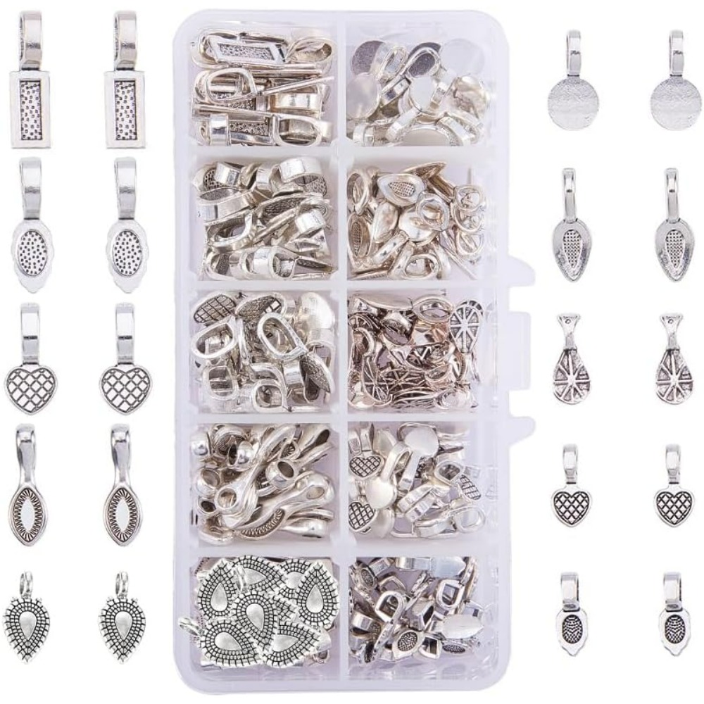 Jewelry Making Silver - 200 stuks 10-stijl Tibetaans zilverlegering lijm-op