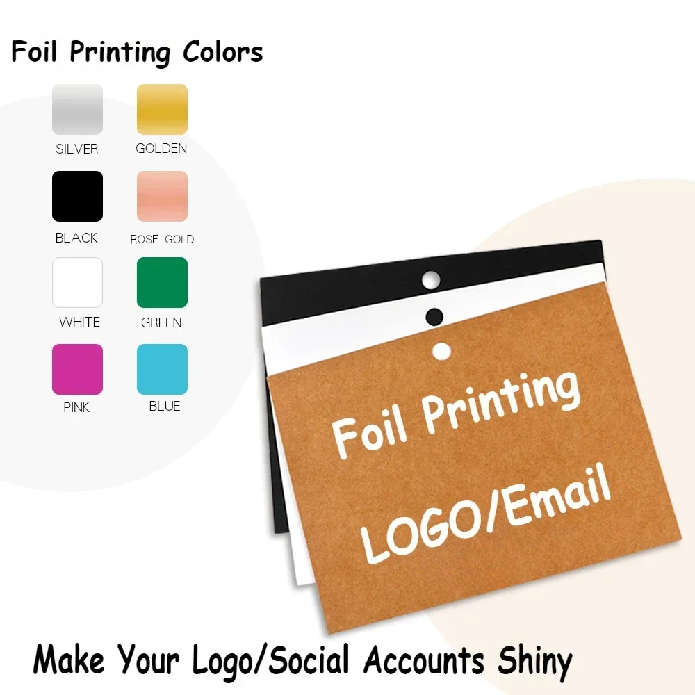 Jewelry Making Business - 100 STKS Glanzend Merklogo Personaliseer Zwart