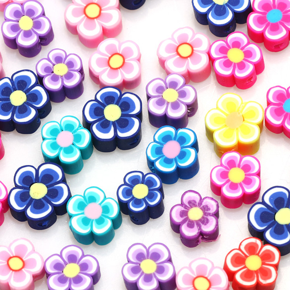 Jewelry Making Business - 100 Stuks 10Mm Gemengde Bloemen Polymeer
