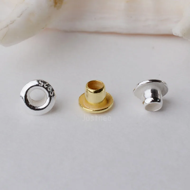 Jewelry Making Rivets - 925 sterling zilveren doorvoertule oogje klinknagel