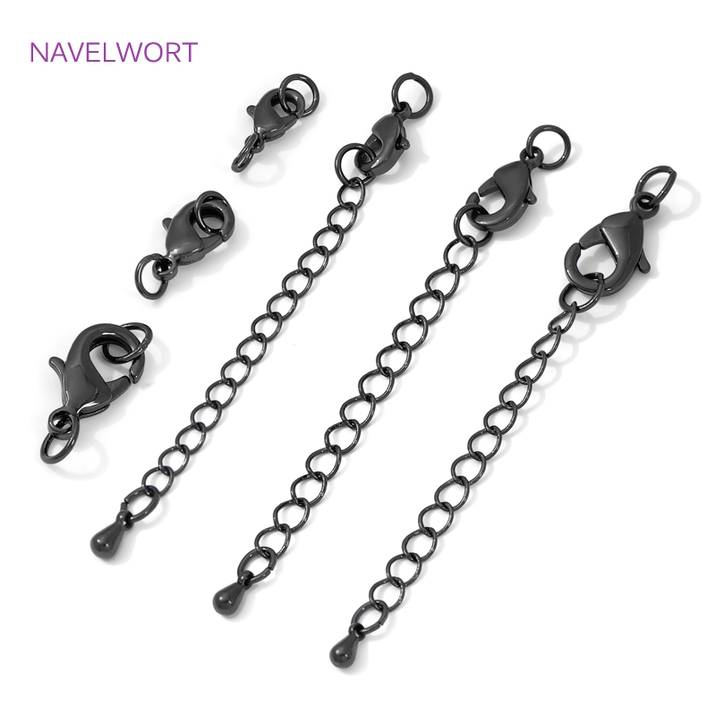Jewelry Making Chain - Zwarte kleur messing karabijnsluiting en verlengketting,