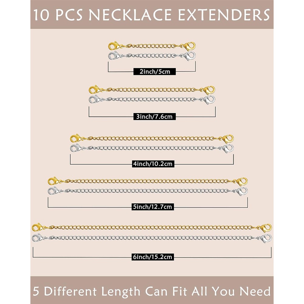 10 stuks kettingverlengstukken - Jewelry Making Chain recensie en prijs