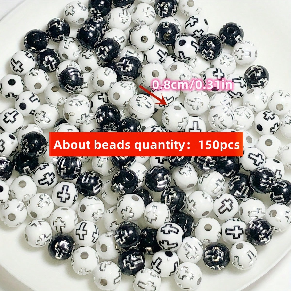 8mm 150 stuks zwart-witte krui - Jewelry Making Business recensie en prijs