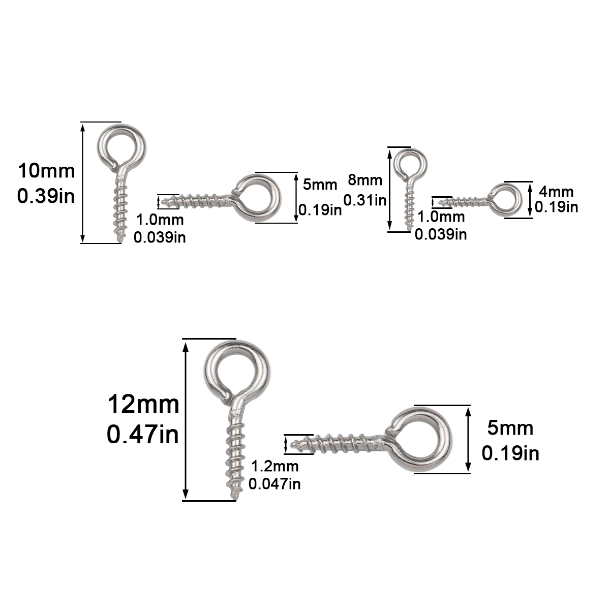 100 stks 4x8/5x10/5x12mm Rvs M - Jewelry Making Rivets recensie en prijs