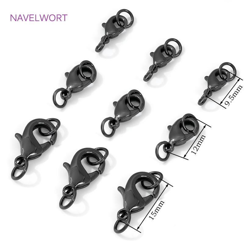 Zwarte kleur messing karabijns - Jewelry Making Chain recensie en prijs