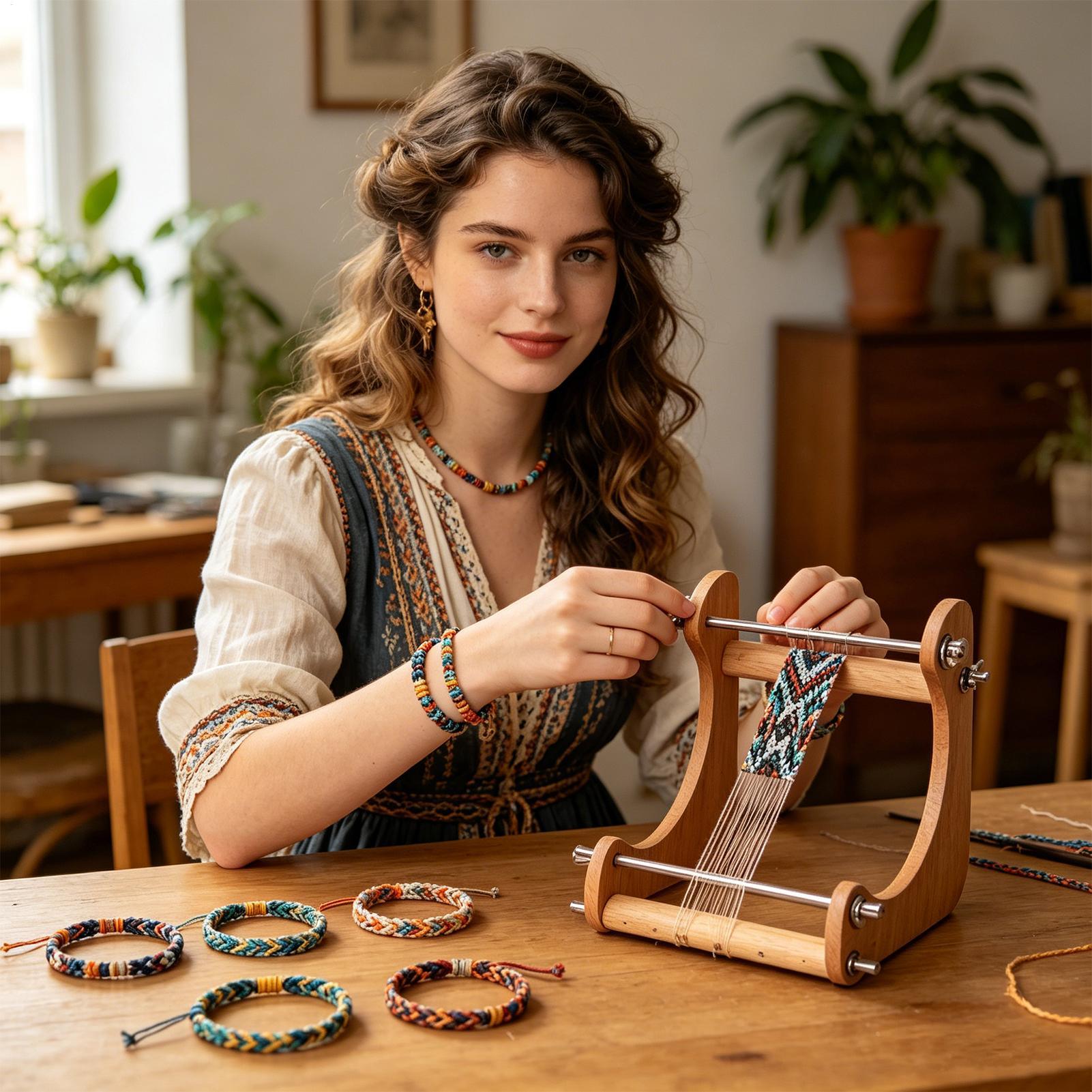 1 stuk houten kralenweefraam,  - Jewelry Making Machine recensie en prijs